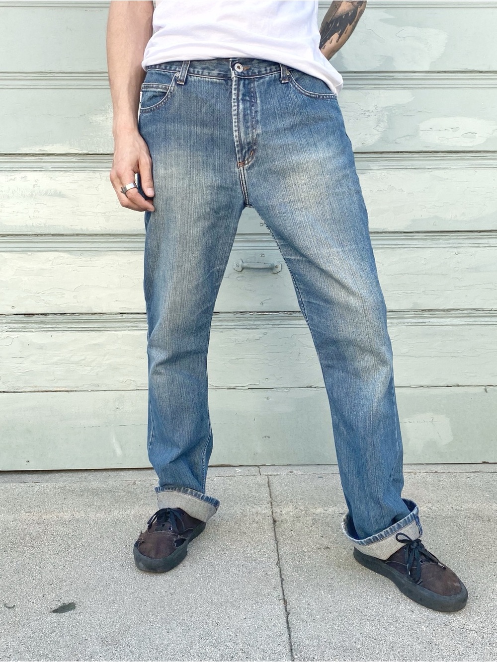 Vintage Guess Men’s Straight Jeans - Blue